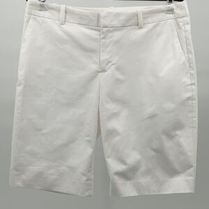 NWT Eddie Bauer White Tailored Shorts Size 10 Short Structured Waist Detail NWT